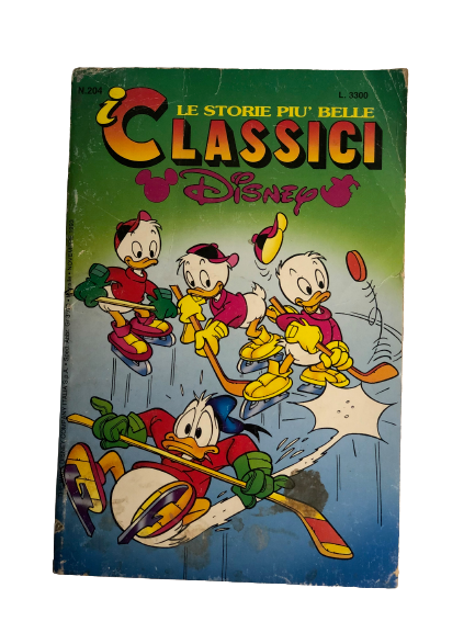 "Donald Duck & The Nephews Playing Ice Hockey" Disney's Classici Comic Issue #204 / Walt Disney